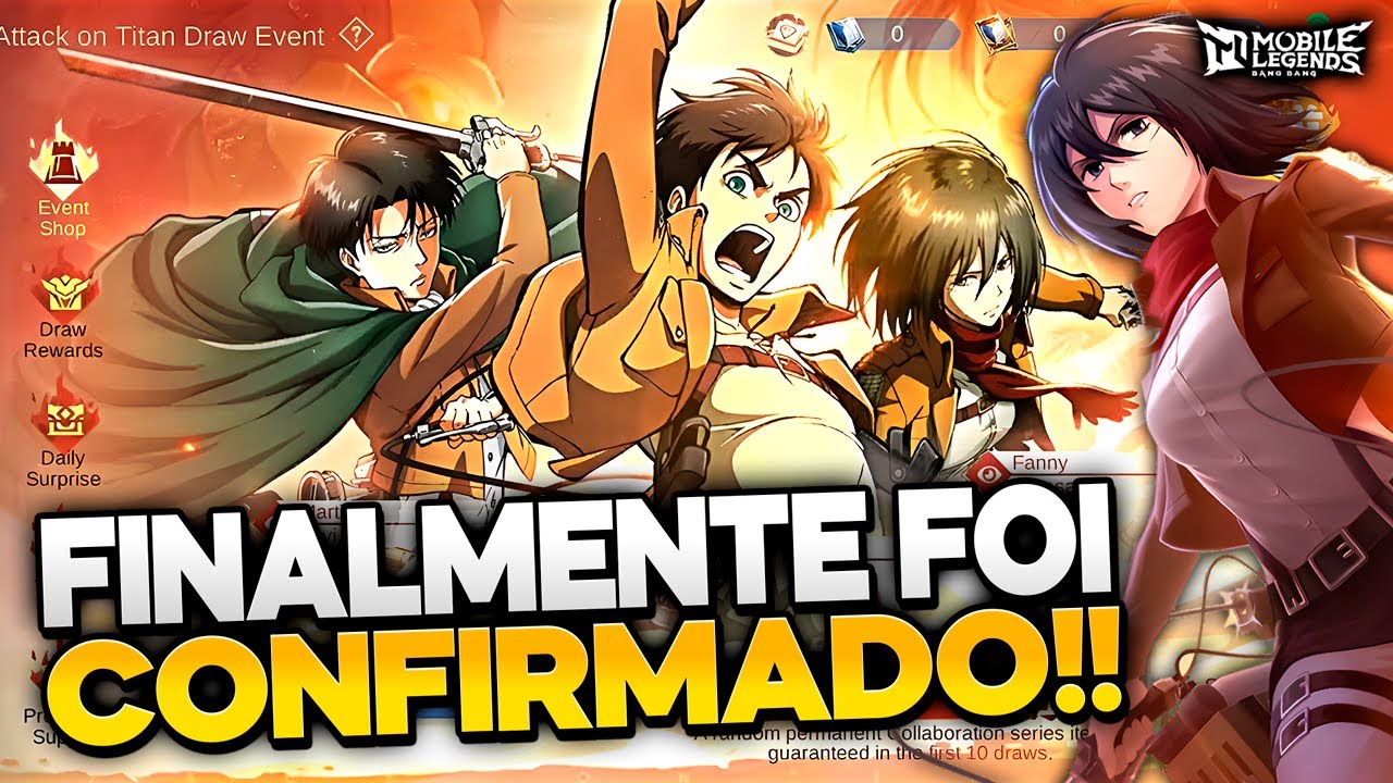 BOMBAA!!! Confirmada A Data Do Evento ATTACK ON TITAN!! Mobile Legends