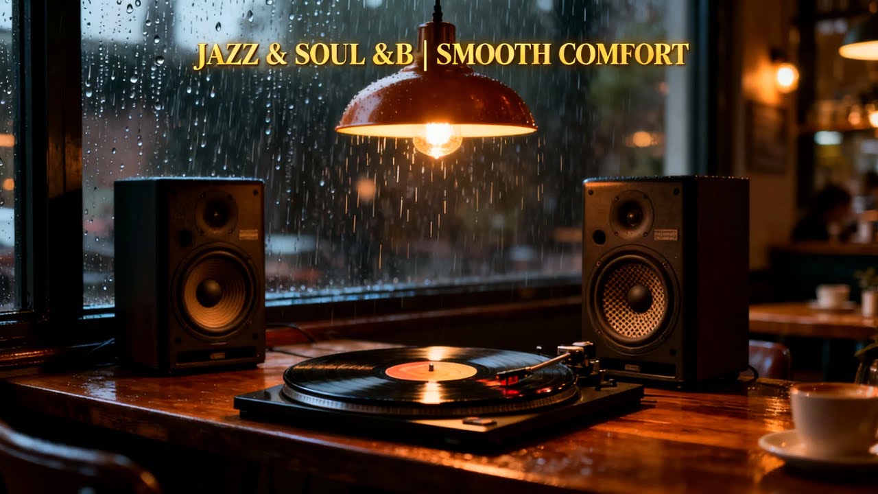 Quiet Rainy Night RnB Jazz for November Focus | Smooth Warm Café Ambience for Study