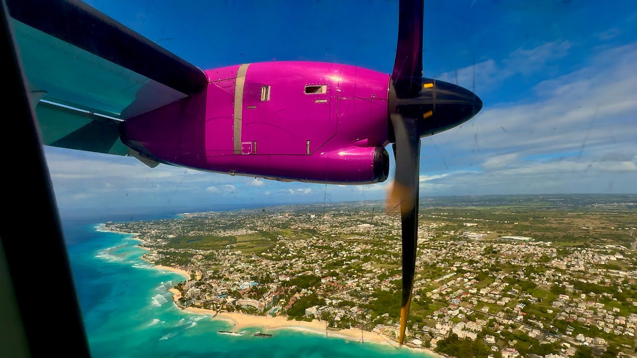 [4K] – Full Flight – Caribbean Airlines – ATR ATR-72-600 – POS-BGI – 9Y-TTA – BW242 – IFS 1001