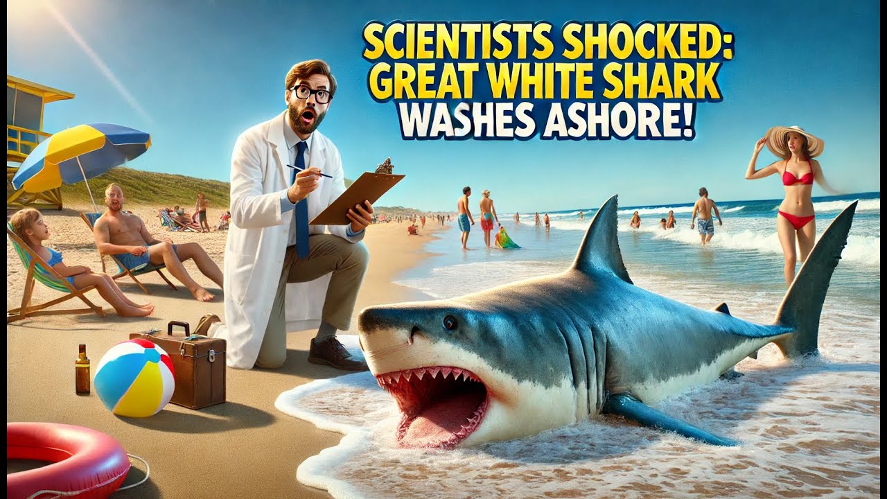 Scientists Shocked: Great White Shark Washes Ashore Mysteriously! 🌊🦈