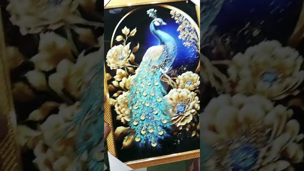 Crystal painting peacock Chinese stop