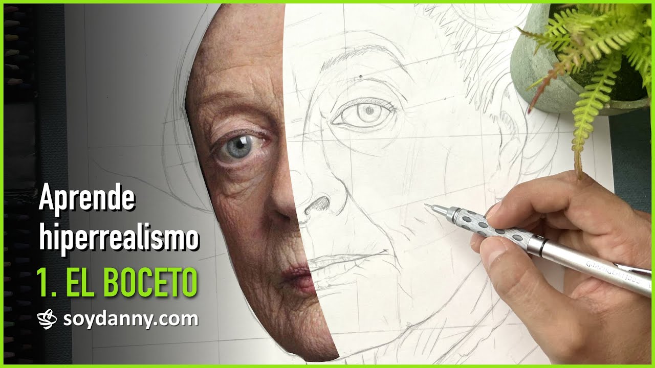 Maggie Smith HIPERREALISTA con lápices de COLORES | 1. EL BOCETO | Soy Danny
