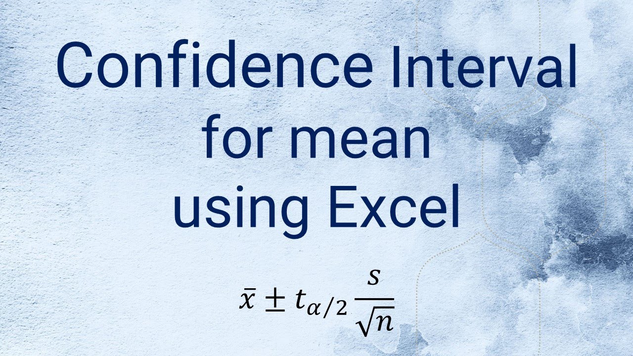 Confidence Interval for mean using Excel’s Data Analysis Addin (t distribution)