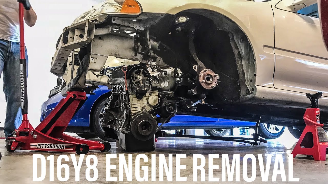 CIVIC ENGINE REMOVAL | D16Y8 out