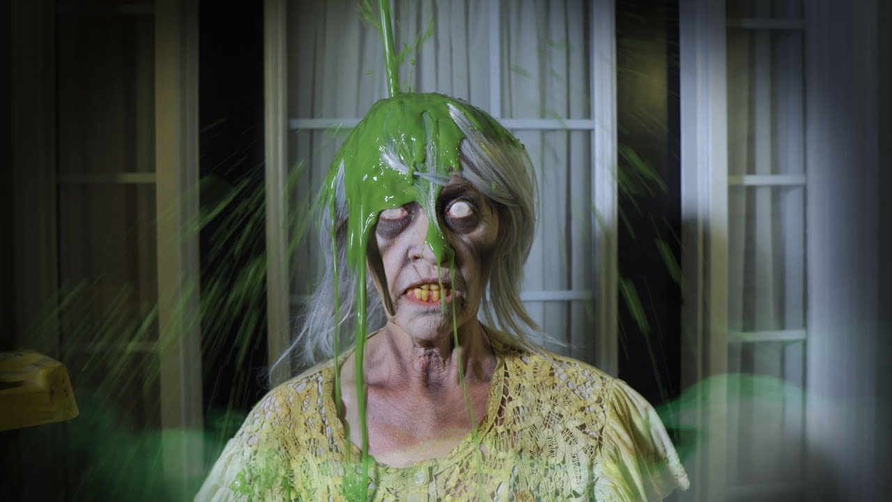 Granny Horror Game IRL ESCAPE and Slimed Granny Episode 5 in real life