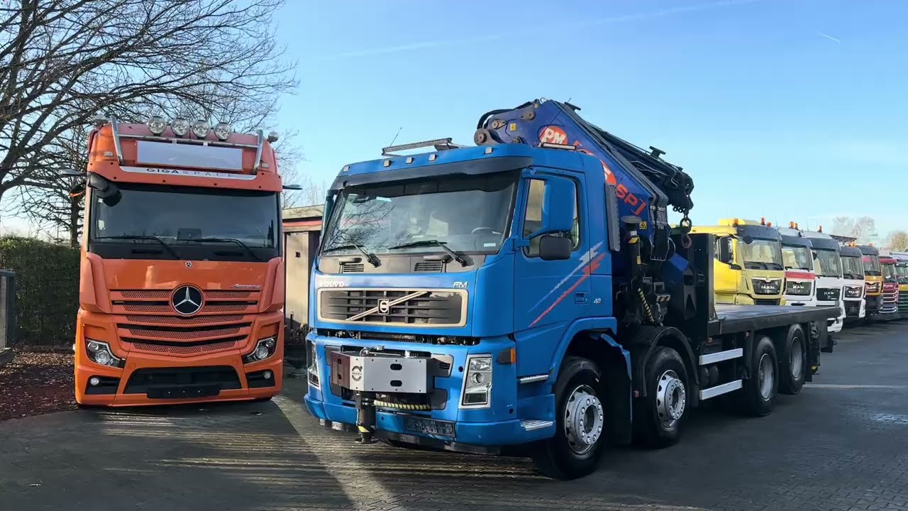 Volvo FM12 420 8X2 Pritsche mit Schwerlast Kran PM 65026 + Fly Jib