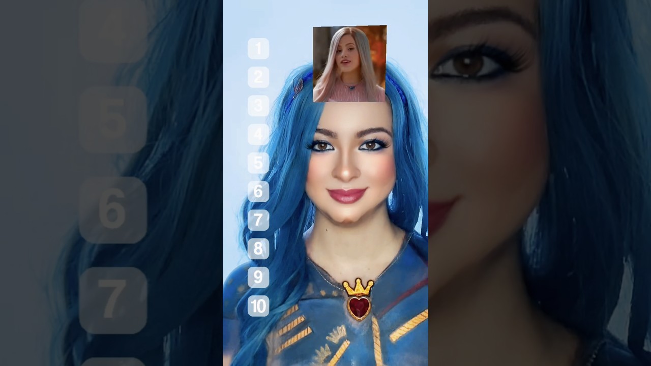 Evie&rsquo;s favorite Girls in Descendants 💙 #evie #descendants #descendants2 #disneymakeup #ranking #mal