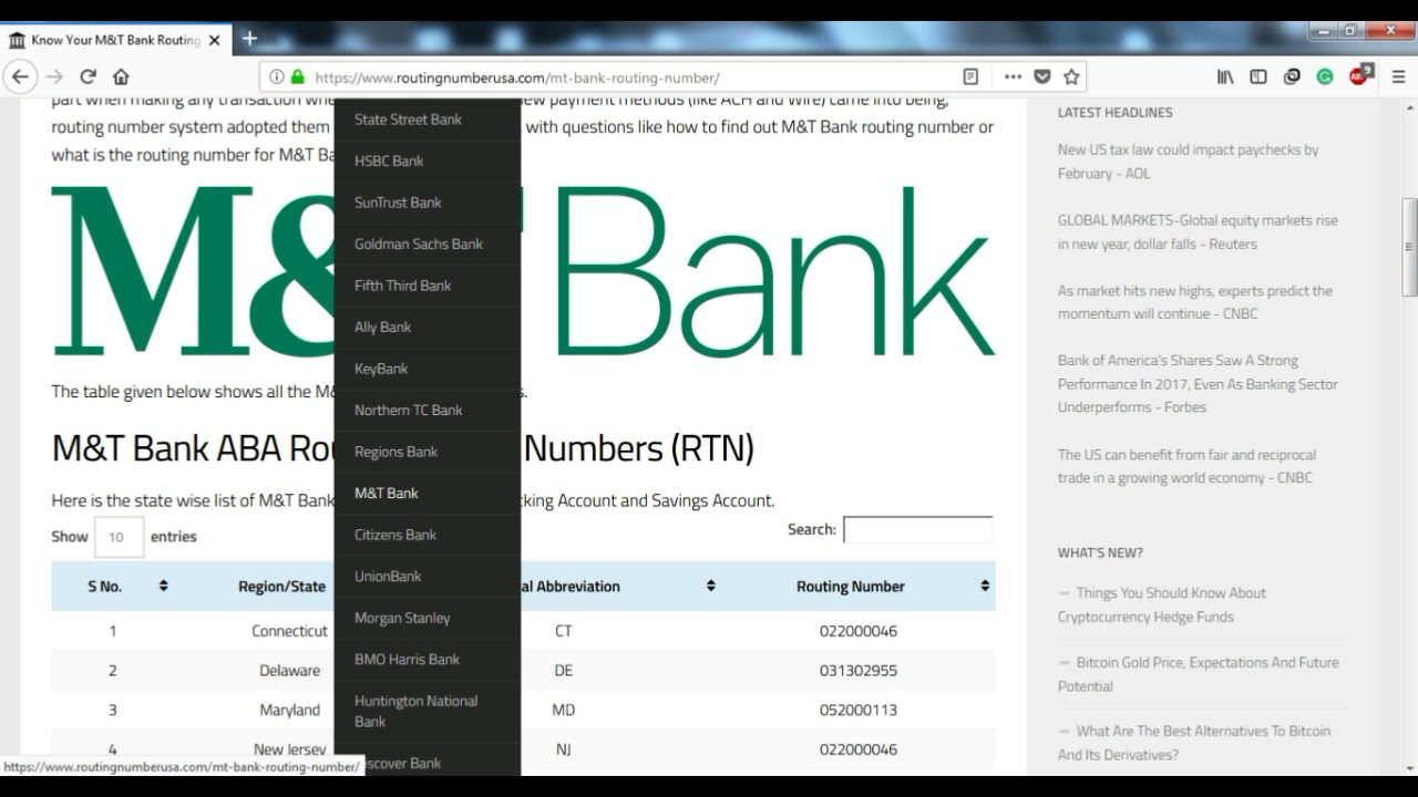How to Find M&T Bank Routing Number?