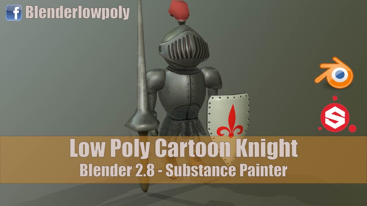 Blender Low Poly Timelapse Knight Cartoon  | Blender Lowpoly