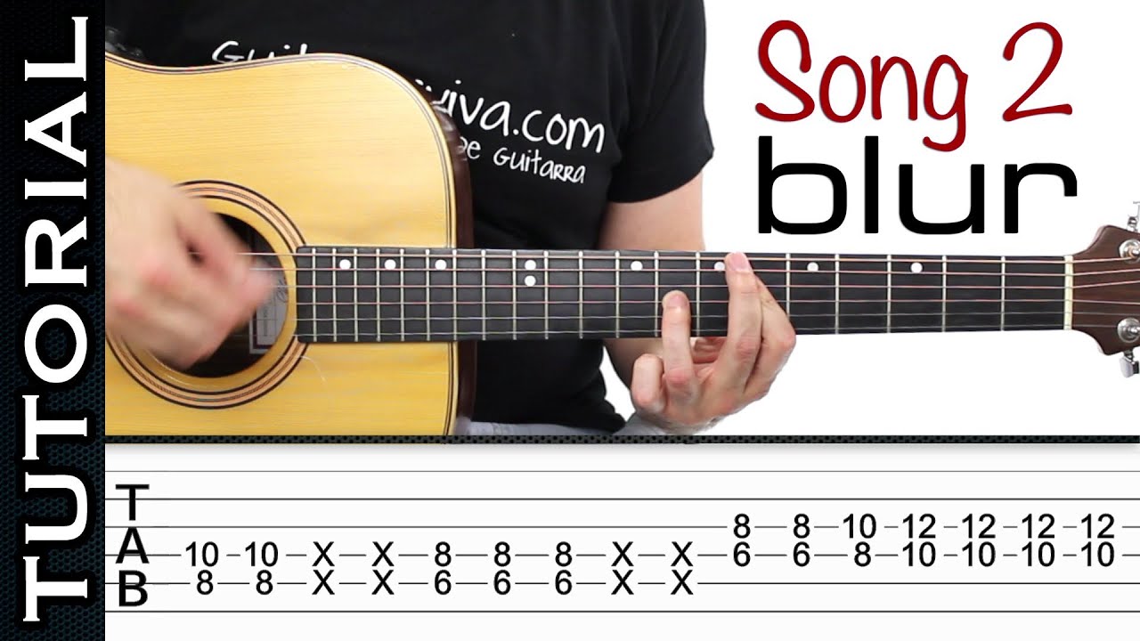 Como tocar Song 2 de BLUR ( fifa 98 ) en guitarra acústica