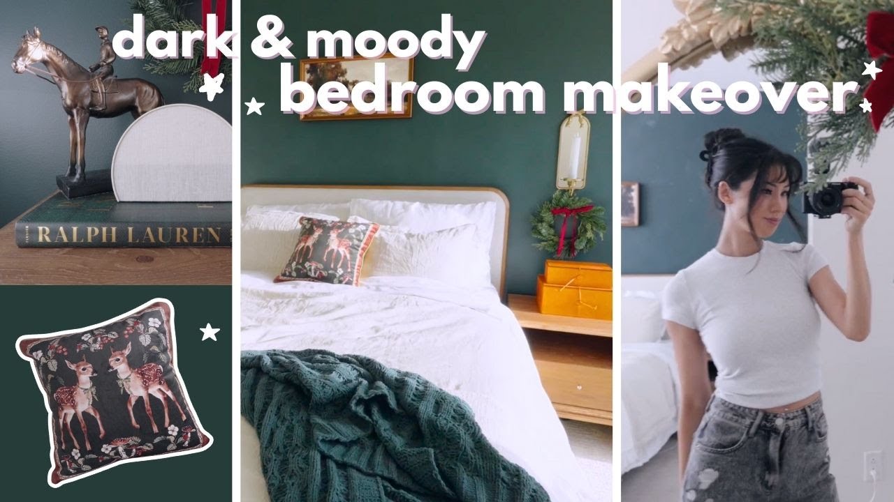 turning my boring white bedroom to dark, moody & cozy | part 2