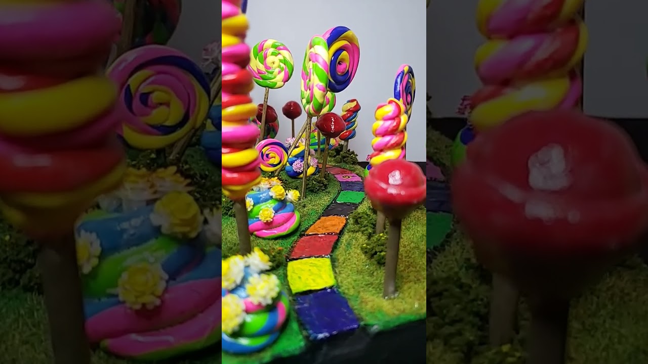 Check Out my Candyland Diorama Part 1 - Lollipop forest #shorts #shortvideo #diorama  #kids
