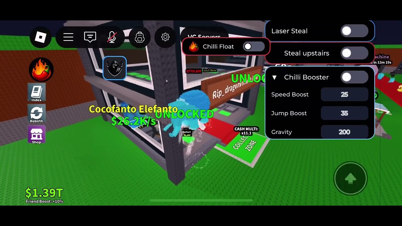 CHILLI HUB THE BEST SCRIPT INVIS STEAL INSTANT STEAL AND MORE ESP AND AUTO STEAL( STEAL a brainrot