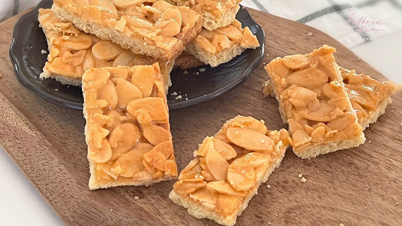 Caramel Almond Cookies  (Florentine Butter Cookies) 焦糖杏仁酥片 ～ CNY Cookies