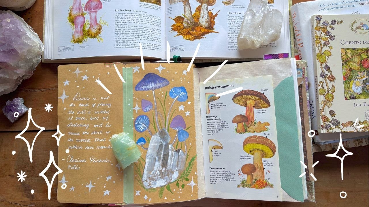 Wild About Mushrooms Day 1| Collab @jillybeanstudio |Cozy Art Journal With Me To Celebrate Mushrooms