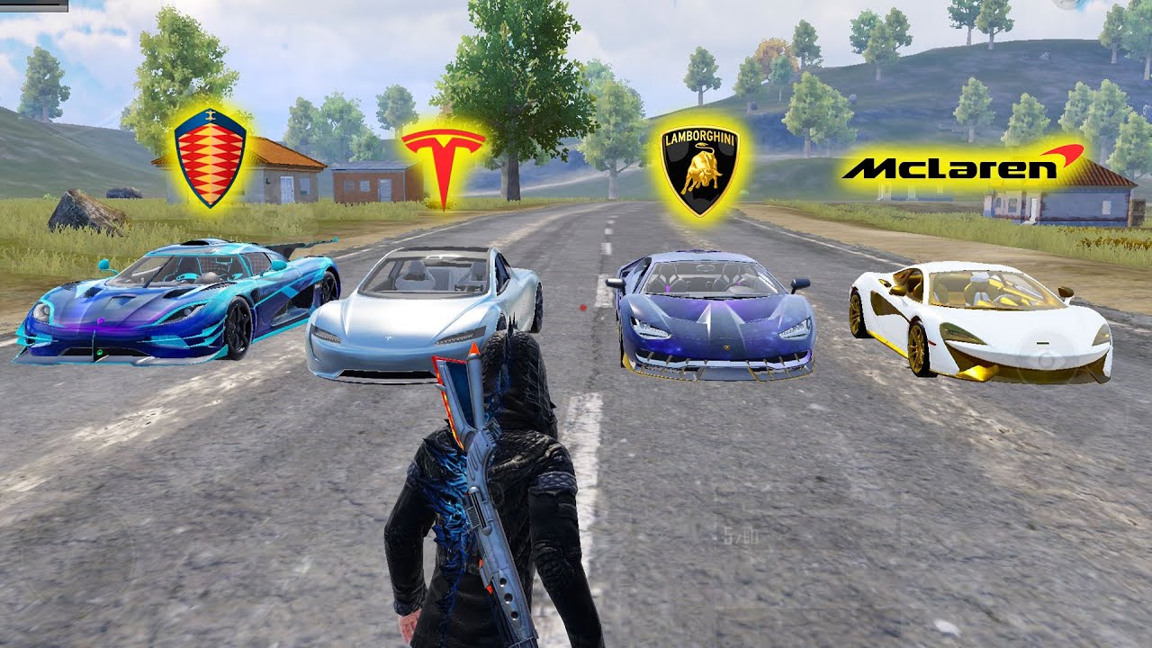 ENG QIMMAT MOSHINALADA FORSAJ 11 OLDIK😁KOENIGSEGG vs TESLA vs LAMBORHINI vs MCLAREN PUBG MOBILE