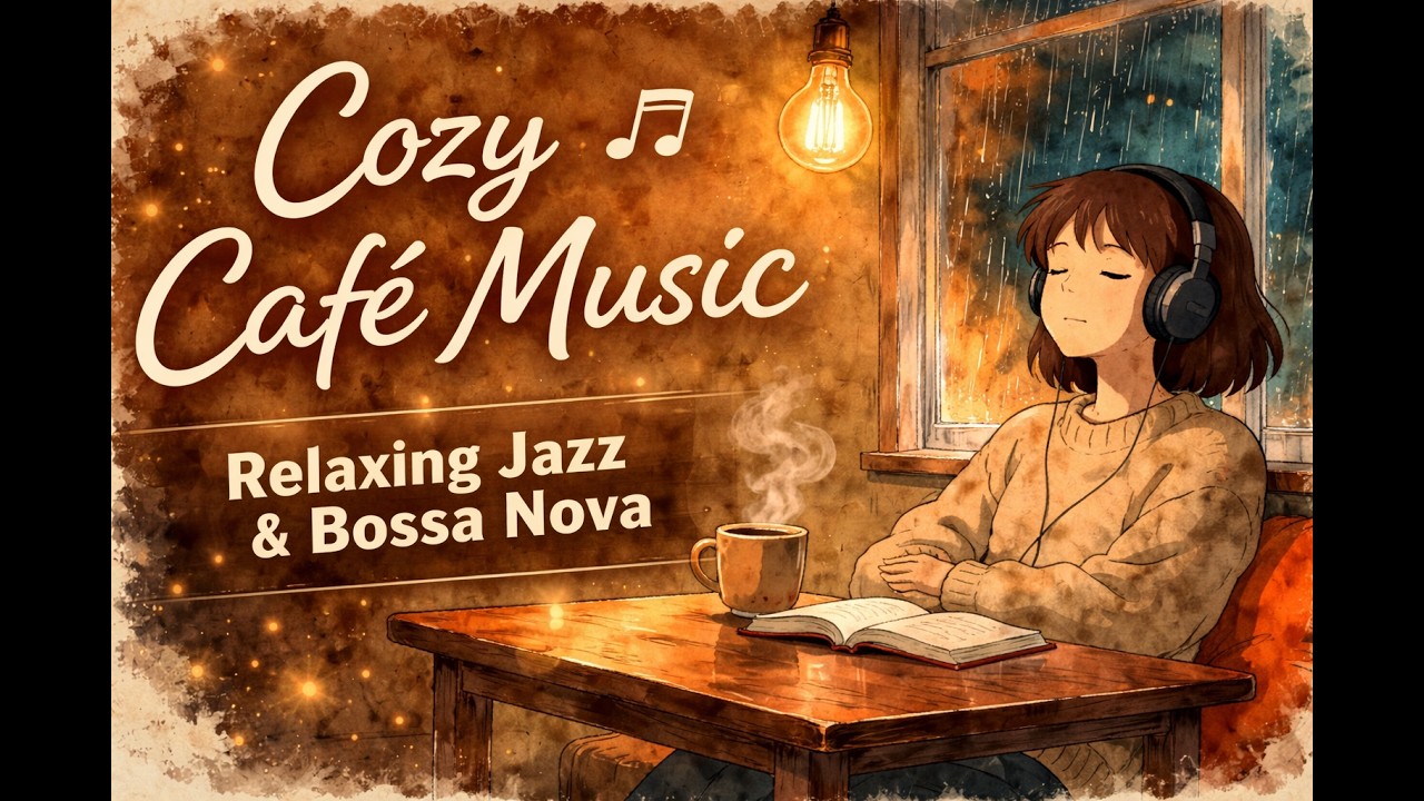 Cozy Café Music ☕ Rainy Night Jazz & Bossa Nova for Relaxing, Study, Sleep
