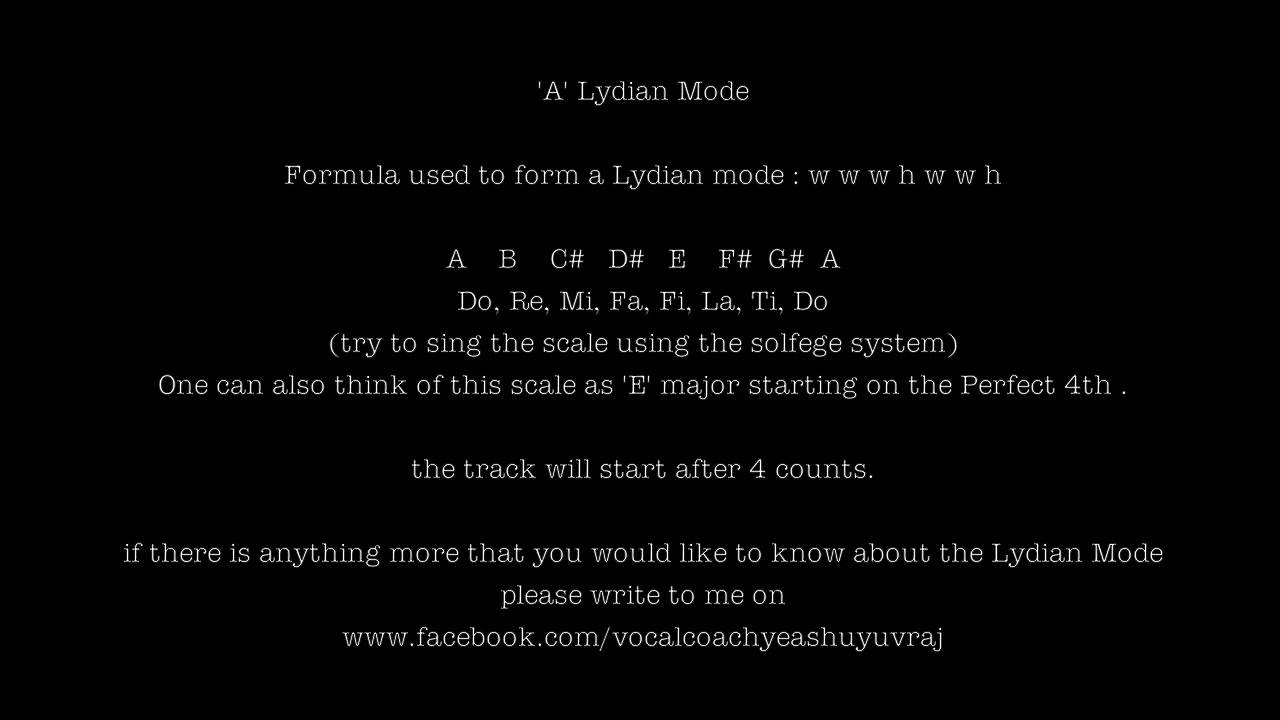 Lydian Scale (vocal practice)