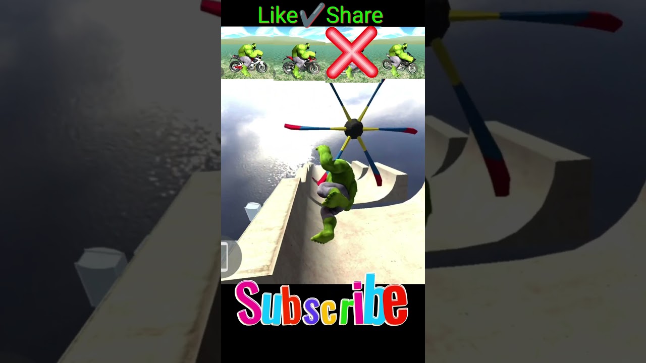 franklin, hulk ne mega Ramp Jumping Challenge Kiya #shorts #indianbikedriving3d #gta #gta5