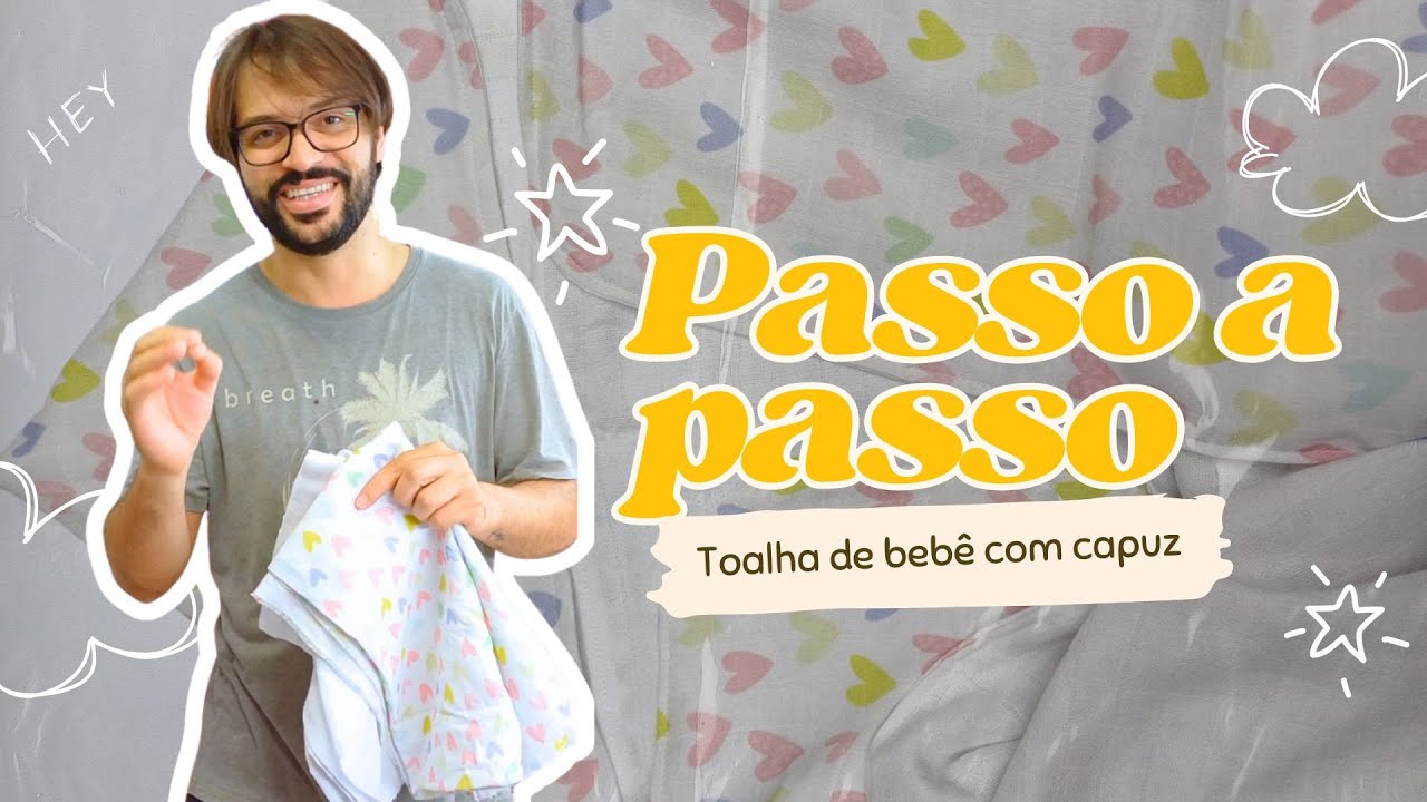 TOALHA DE BANHO COM CAPUZ PARA BEBÊS USANDO FRALDAS: TUTORIAL RÁPIDO E FÁCIL