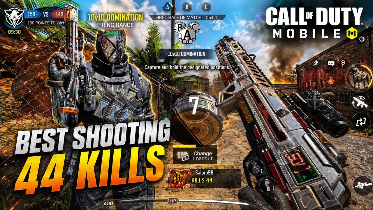 44 KILLS! 🔥 Best Shooting Gameplay | Call of Duty: Mobile 10v10 Domination (Firing Range)