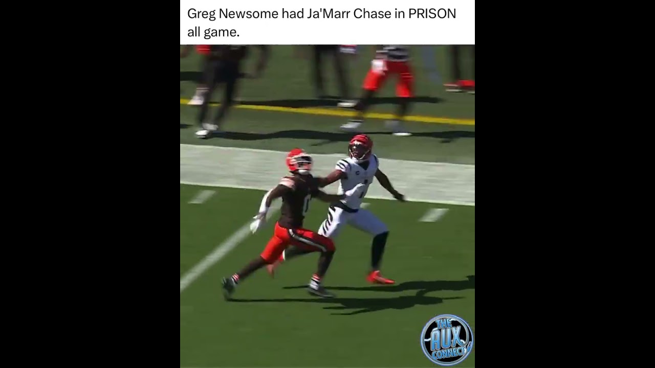 Greg Newsome locking down Ja&rsquo;Marr Chase like it&rsquo;s personal! 🏈🚫