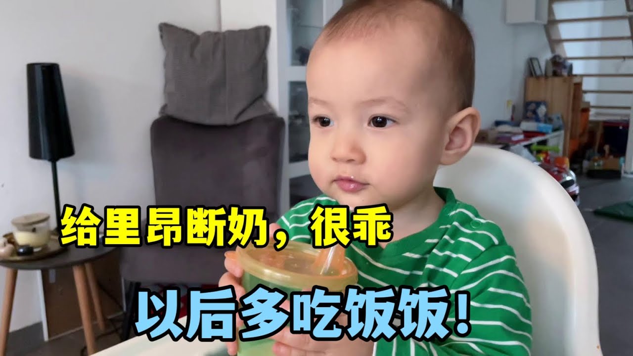 1歲大混血萌娃剛斷奶，不哭不鬧，跟哥哥吃飯乾杯喝奶，又萌又乖