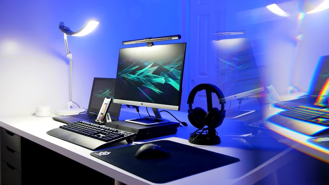Ultimate Laptop & Console Gaming Desk Setup Tour - PS4 and Dell G7 15” Laptop Desk Setup Tour