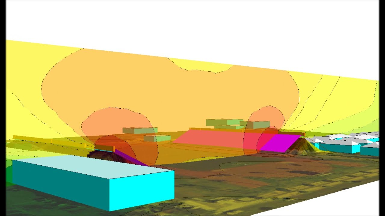 SoundPLAN High School Football Stadium Noise Model Animation