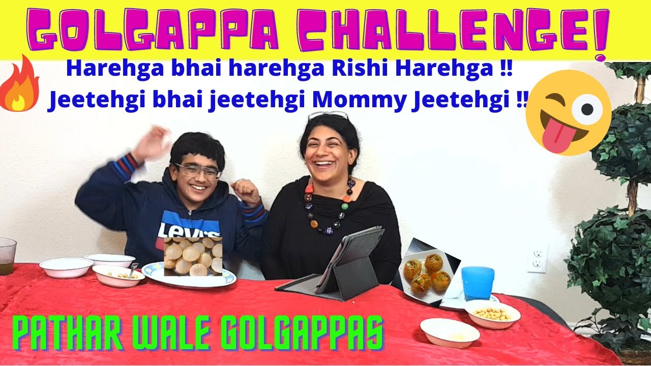 Golgappa Challenge !! | Indian Mom VS American Son VS Pathar Golgappas | Indian American Vlogger 🤪😁