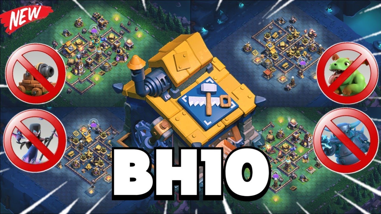 BEST-10 BUILDER HALL 10 WITH LINK + REPLAY || BH10 +5500 TROPHY BASE || BH10 BASE ANTI 6 STAR