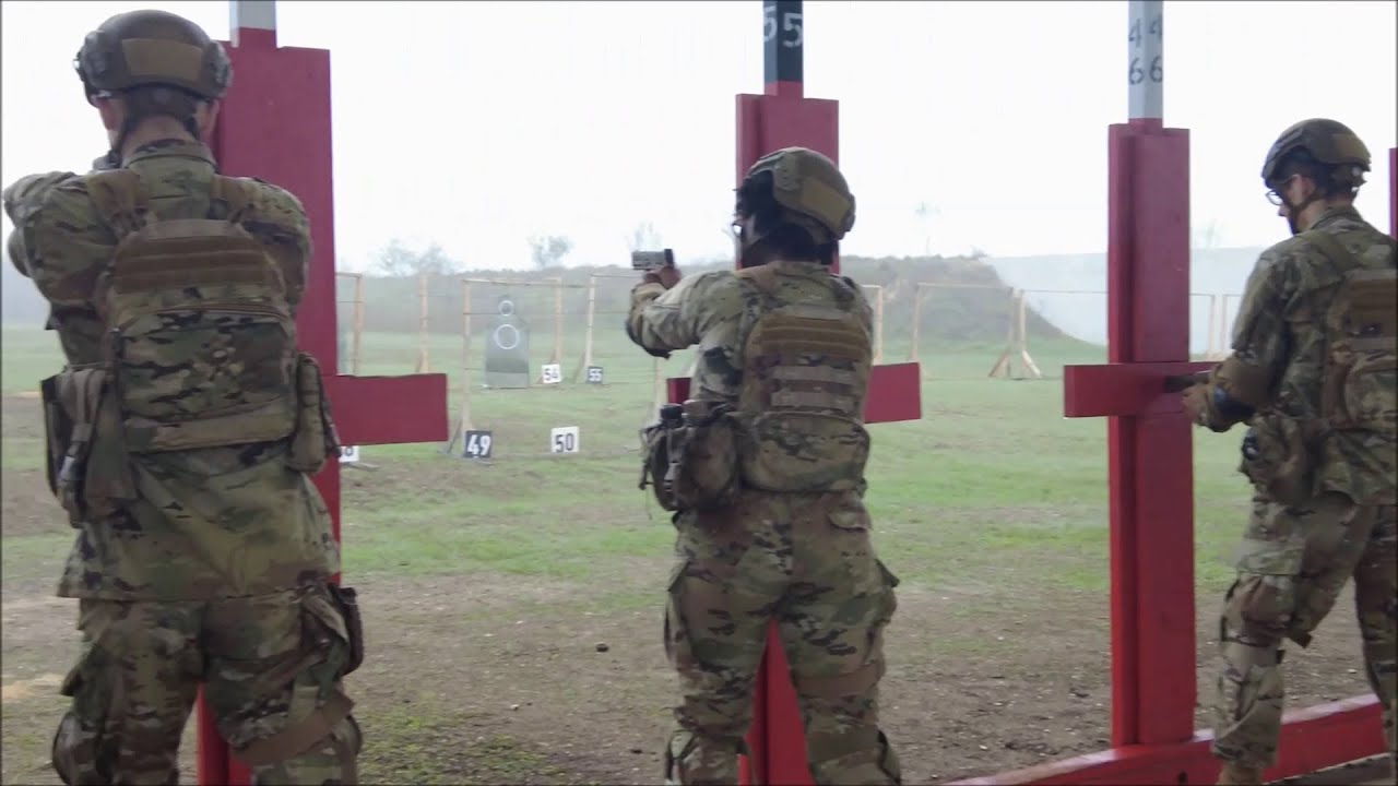 Security Forces Trainees Practice with the M18 Pistol