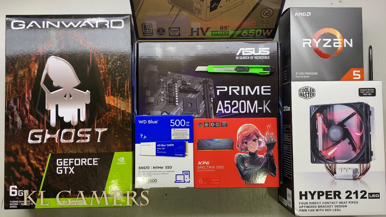 AMD Ryzen 5 3600 ASUS PRIME A520M-K Hyper 212 LED GAINWARD GTX1660 Super Gaming PC Build