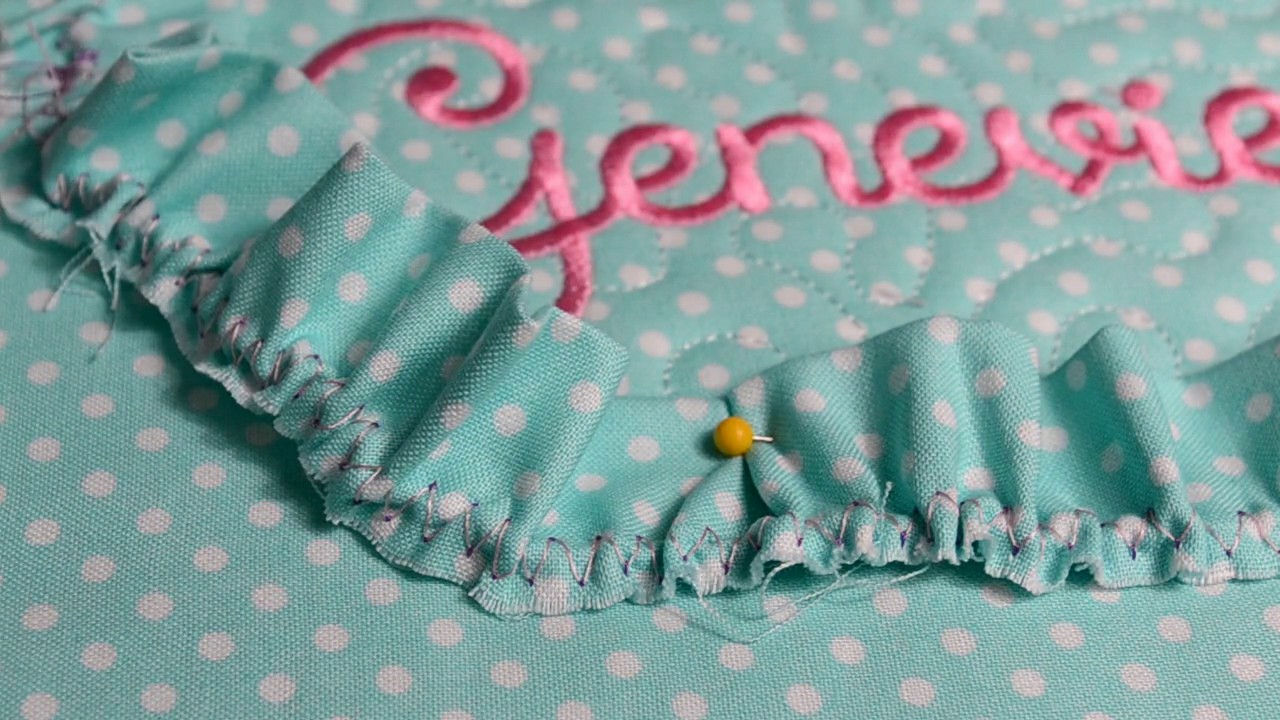In The Hoop Bib: Attaching Ruffle Trim Tutorial