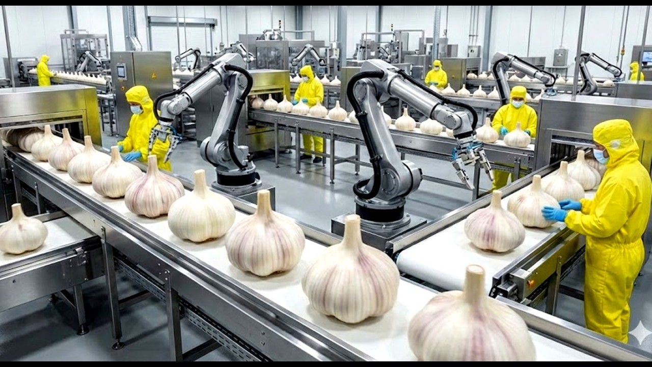 Giant US Garlic Factory Exposed: Processing Tons of Garlic Daily