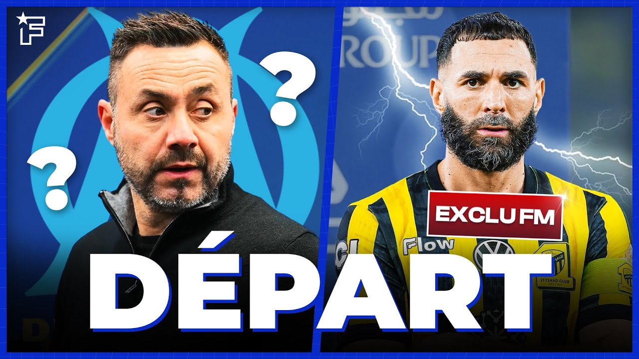 De Zerbi POURRAIT quitter l'OM, Benzema va au CLASH avec Al-Ittihad | JT Foot Mercato