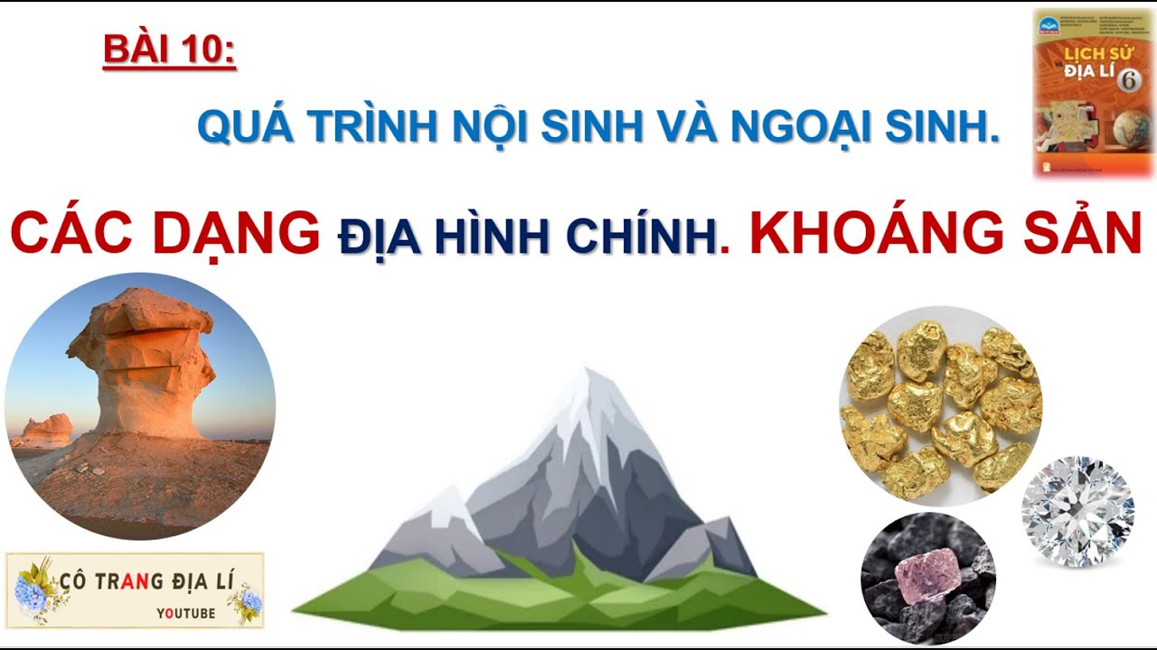 ĐỊA LÍ 6 - BÀI 10 - QUÁ TRÌNH NỘI SINH, NGOẠI SINH. CÁC DẠNG ĐỊA HÌNH CHÍNH.  KHOÁNG SẢN