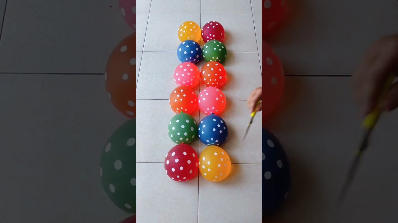 Compilation Popping Black Balloons Emoji Mini Balloons Reverse Video Asmr
