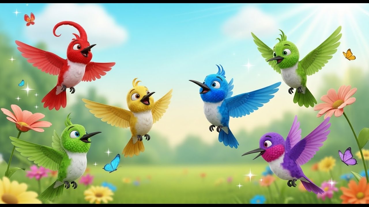 Five Little Hummingbirds Hover Hover Hover | Bird Songs & Nature Nursery Rhymes