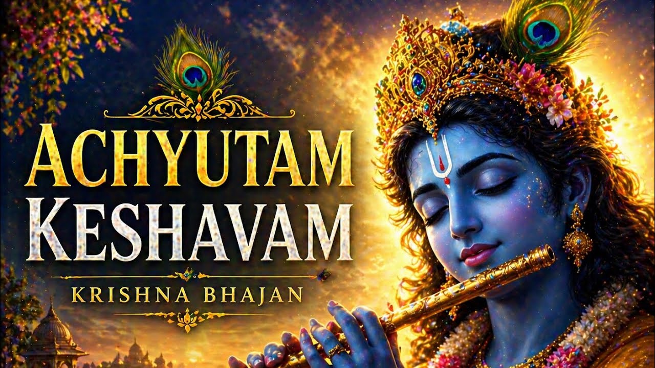 Achyutam Keshavam Krishna Damodaram | Most Popular Krishna Bhajan | Full Lyrics | GOD WILL COME