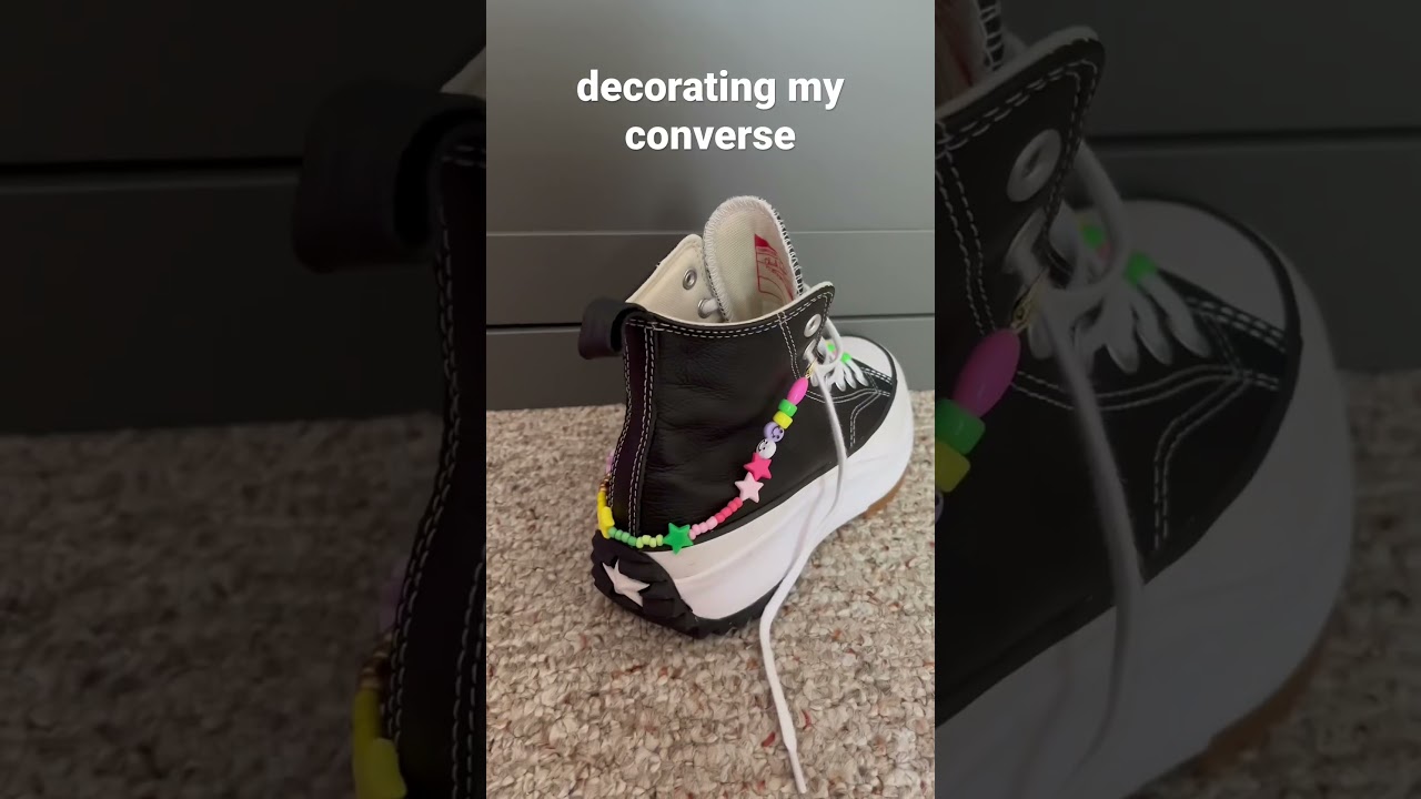 decorating my converse #shoes #converse #art #beads #shorts #crafts