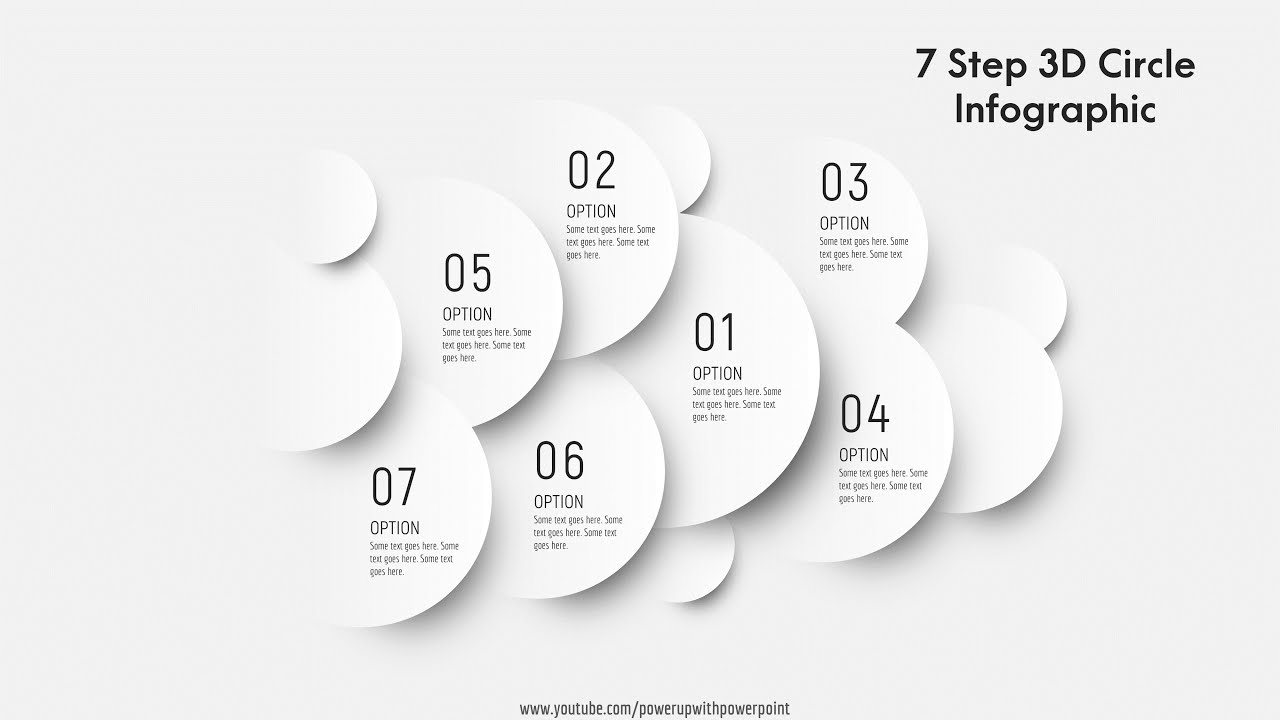 20.[PowerPoint] Create 7 Step 3D Shadow effect Circlular Design|Vector Infographics|Free PPT