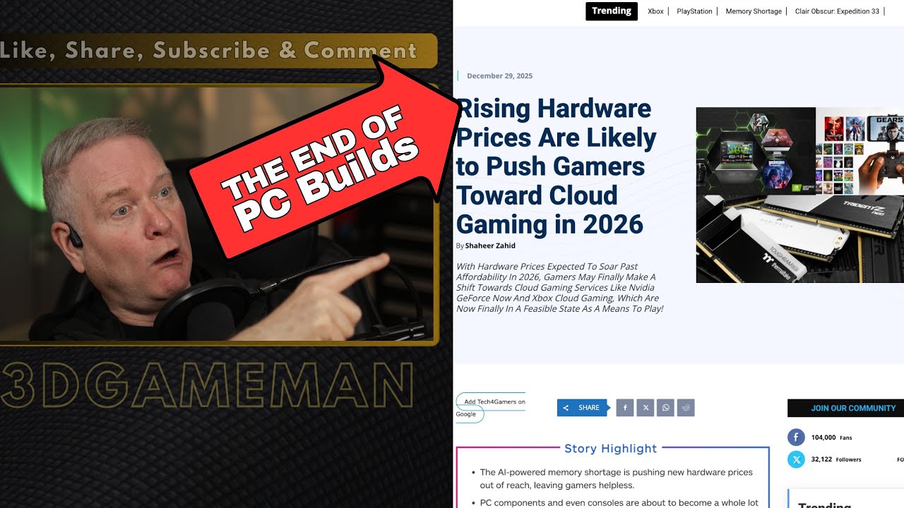 Rising Hardware Costs Will Force Gamers Towards Streaming Services & Consoles
