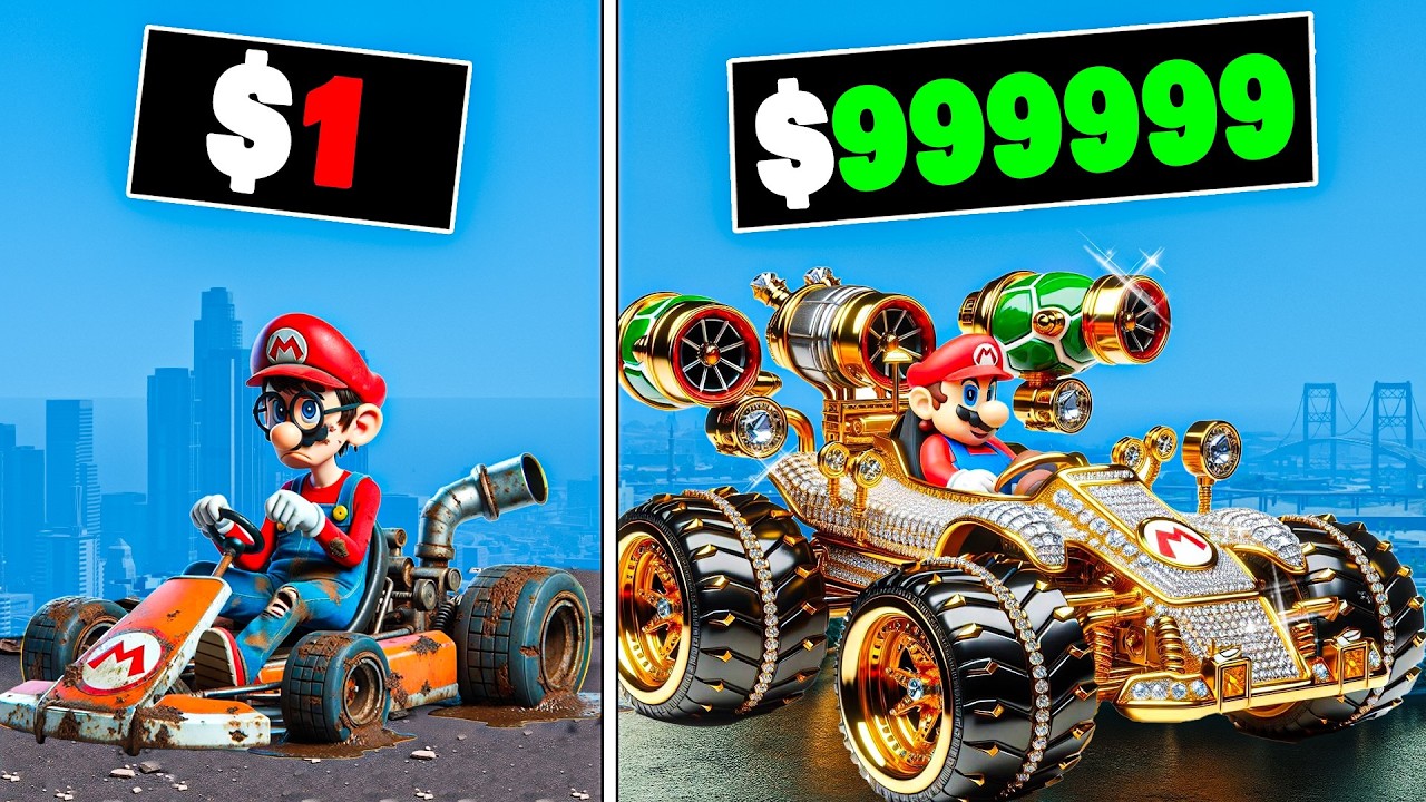 $1 to $1,000,000 Mario Kart in GTA 5