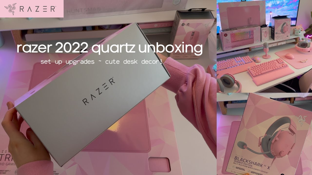 new razer quartz 2022 products unboxing ~ set up upgrades ☁️💕 razer con 2022 releases...