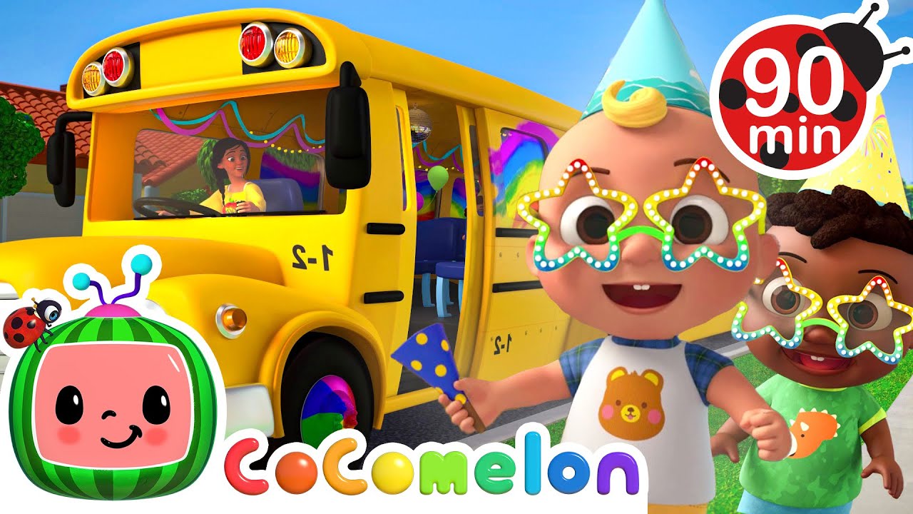 Wheels on the Party Bus! Hapy Birthday JJ 🥳🚌 | CoComelon | Nursery Rhymes for Babies