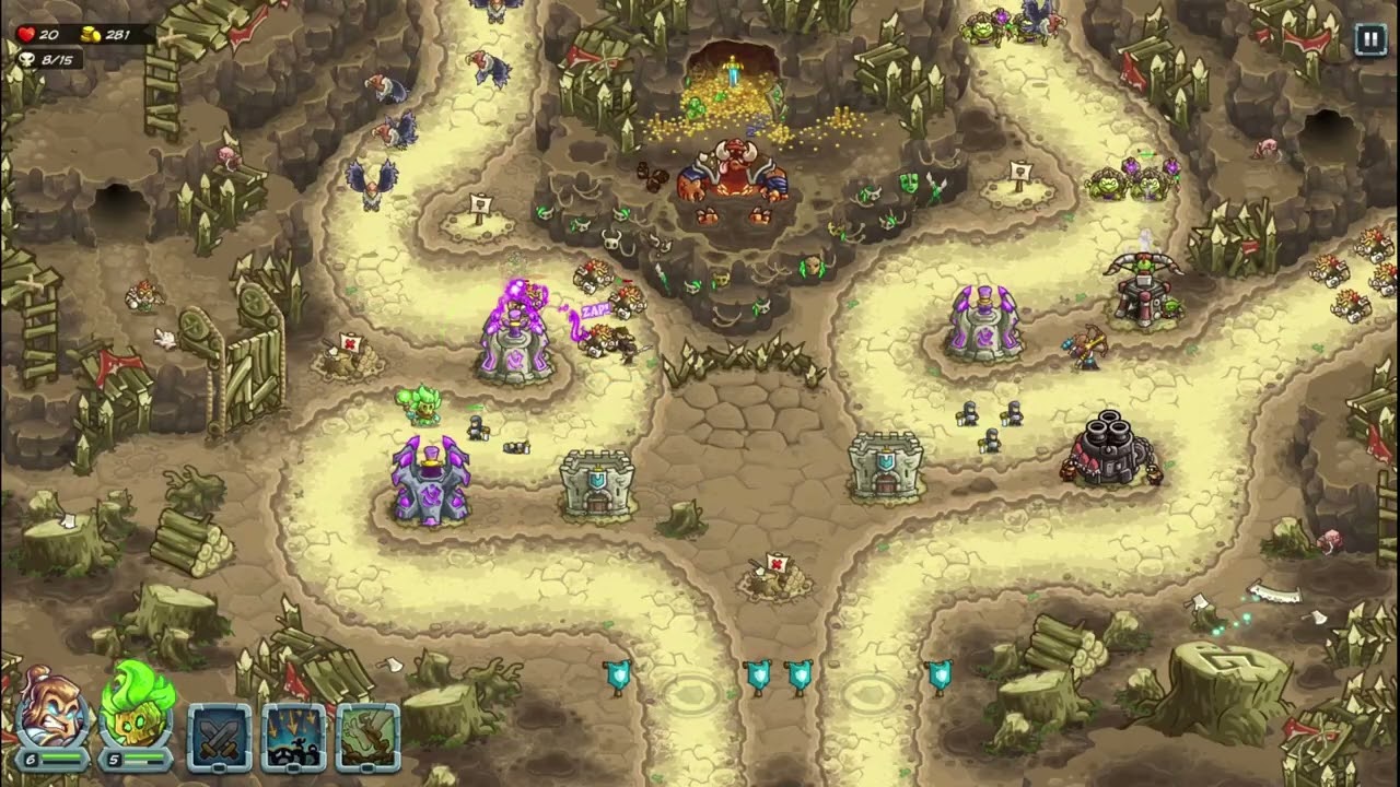 Kingdom Rush 5: Alliance [Ветеран] → 6.Логово Дикозверей Босс Кровожад Отдельные Секреты
