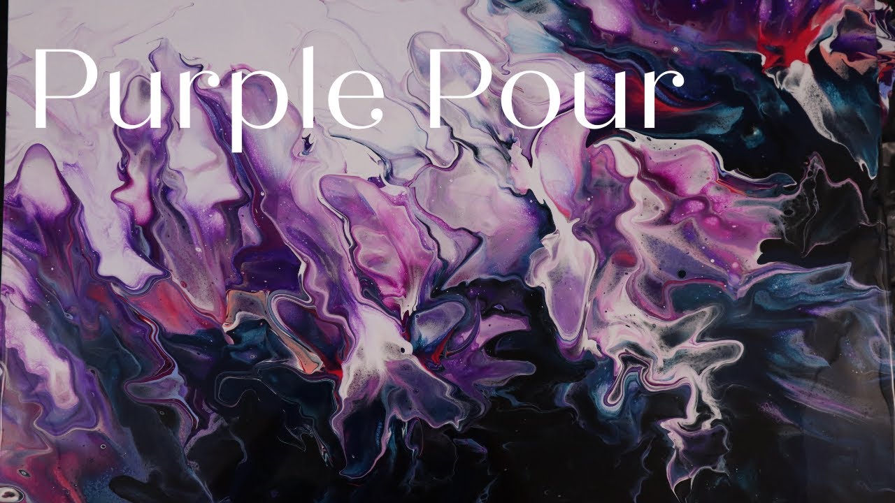 Acrylic Pour with Purple