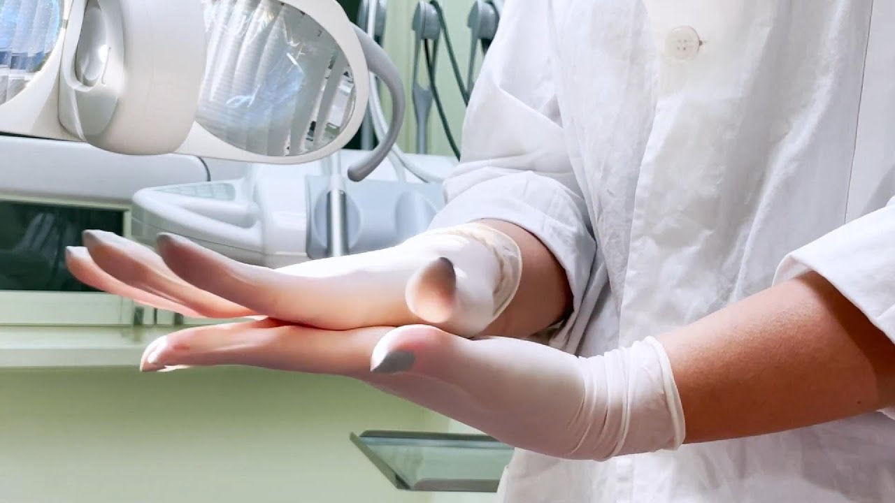 ASMR Latex Gloves Sounds || Cute girl wearing white gloves