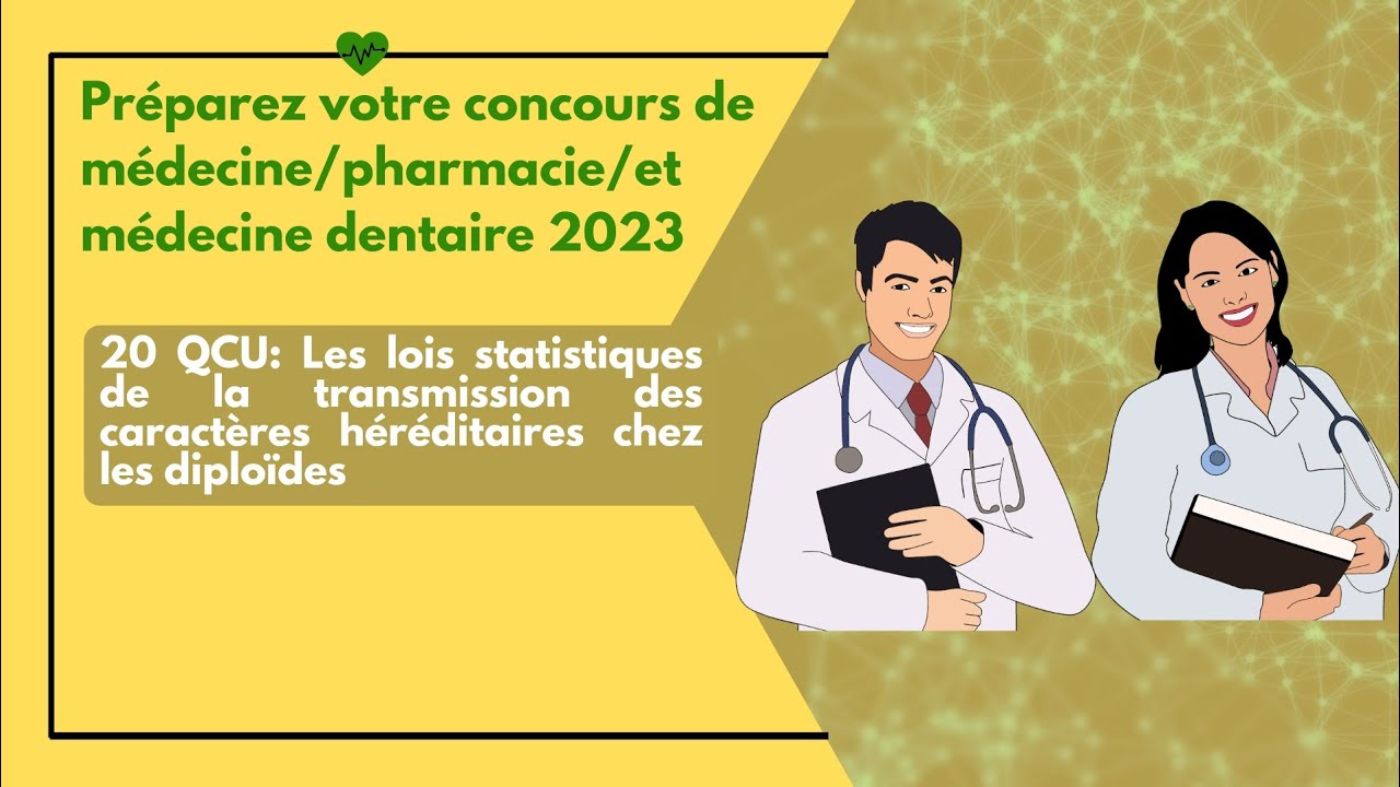 préparez votre concours d'accès aux facultés de médecine 2023➡️20 QCU; Lois de Mendel